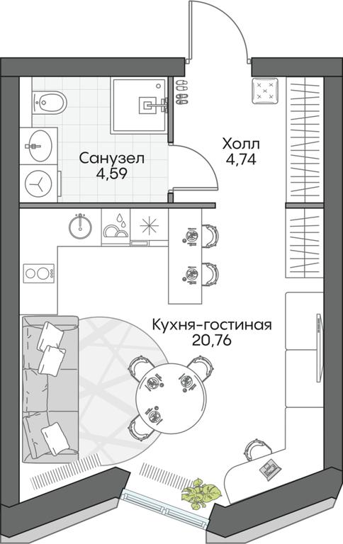Apartment Sale, 30.29平方米 at Dom na naberezhnoy INSIDER (Insayder), Avtozavodskaya Street, Moscow, Russia #1 Apartment Sale, 30.29平方米 at Dom na naberezhnoy INSIDER (Insayder), Avtozavodskaya Street, Moscow, Russia #1