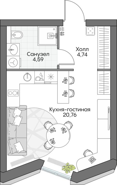 Apartment Sale, 30.39 sq. m. at Dom na naberezhnoy INSIDER (Insayder), Avtozavodskaya Street, Moscow, Russia #1 Apartment Sale, 30.39 sq. m. at Dom na naberezhnoy INSIDER (Insayder), Avtozavodskaya Street, Moscow, Russia #1