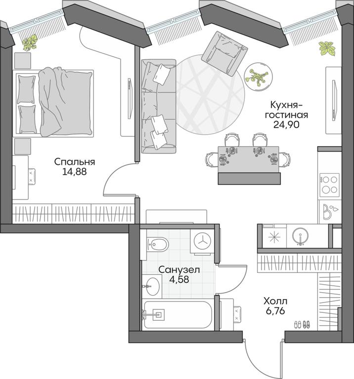 1-BD Apartment Sale, 49.88平方米 at Dom na naberezhnoy INSIDER (Insayder), Avtozavodskaya Street, Moscow, Russia #2 1-BD Apartment Sale, 49.88平方米 at Dom na naberezhnoy INSIDER (Insayder), Avtozavodskaya Street, Moscow, Russia #2