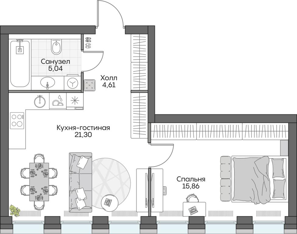 1-BD Apartment Sale, 46.88 sq. m. at Dom na naberezhnoy INSIDER (Insayder), Avtozavodskaya Street, Moscow, Russia #1 1-BD Apartment Sale, 46.88 sq. m. at Dom na naberezhnoy INSIDER (Insayder), Avtozavodskaya Street, Moscow, Russia #1
