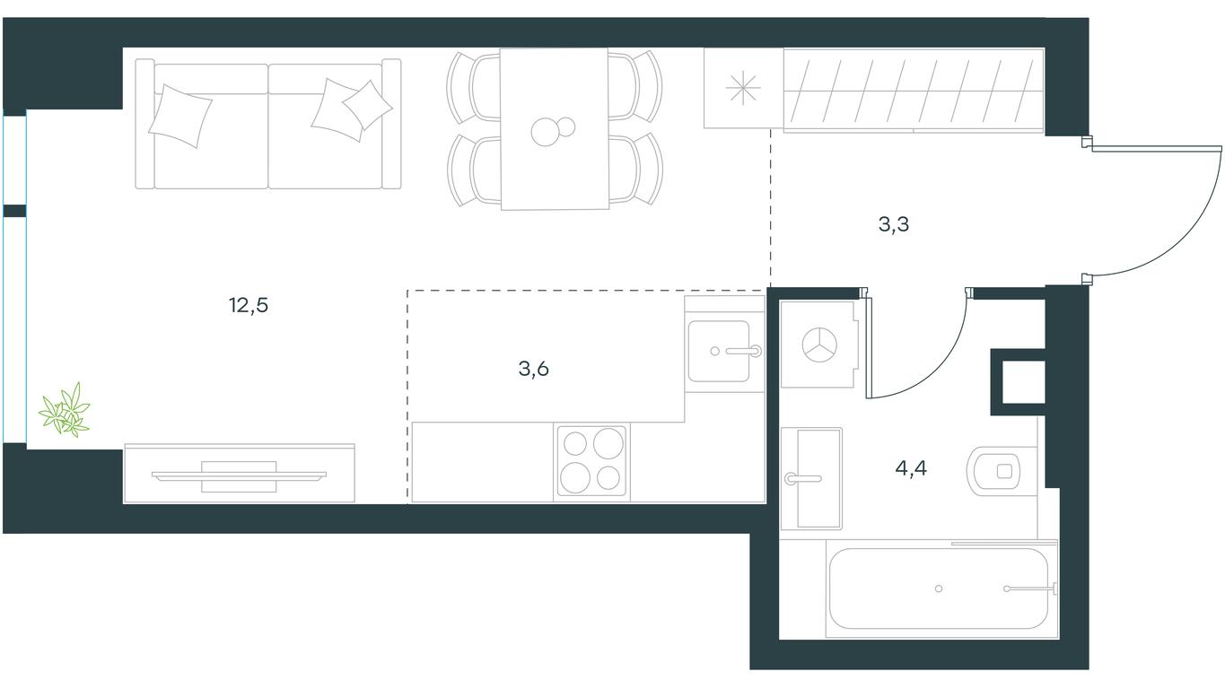 Apartment Sale, 23.8平方米 at Level Michurinskiy, Озёрная улица, вл1, Москва, Россия #1 Apartment Sale, 23.8平方米 at Level Michurinskiy, Озёрная улица, вл1, Москва, Россия #1