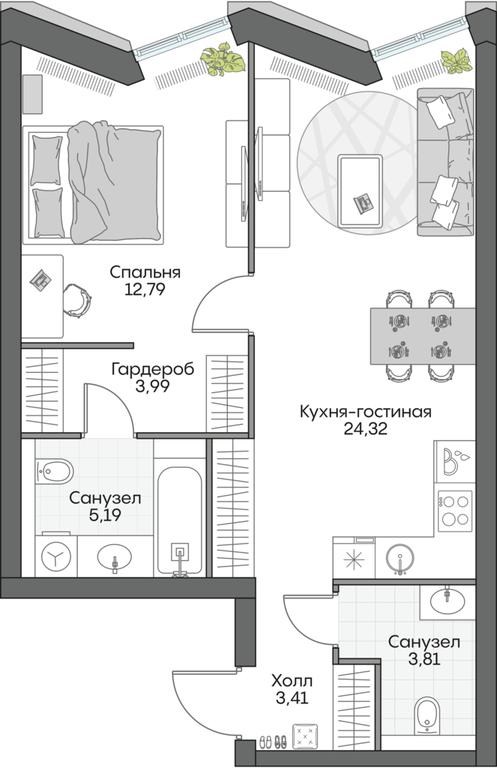 1-BD Apartment Sale, 52.72 sq. m. at Dom na naberezhnoy INSIDER (Insayder), Avtozavodskaya Street, Moscow, Russia #1 1-BD Apartment Sale, 52.72 sq. m. at Dom na naberezhnoy INSIDER (Insayder), Avtozavodskaya Street, Moscow, Russia #1