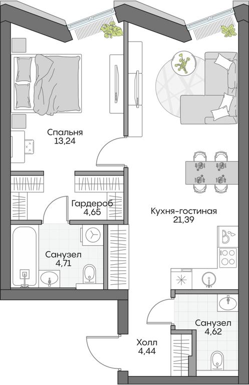 1-BD Apartment Sale, 52.72 sq. m. at Dom na naberezhnoy INSIDER (Insayder), Avtozavodskaya Street, Moscow, Russia #2 1-BD Apartment Sale, 52.72 sq. m. at Dom na naberezhnoy INSIDER (Insayder), Avtozavodskaya Street, Moscow, Russia #2