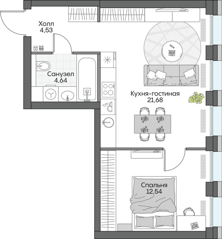 1-BD Apartment Sale, 44.02 sq. m. at Dom na naberezhnoy INSIDER (Insayder), Avtozavodskaya Street, Moscow, Russia #1 1-BD Apartment Sale, 44.02 sq. m. at Dom na naberezhnoy INSIDER (Insayder), Avtozavodskaya Street, Moscow, Russia #1