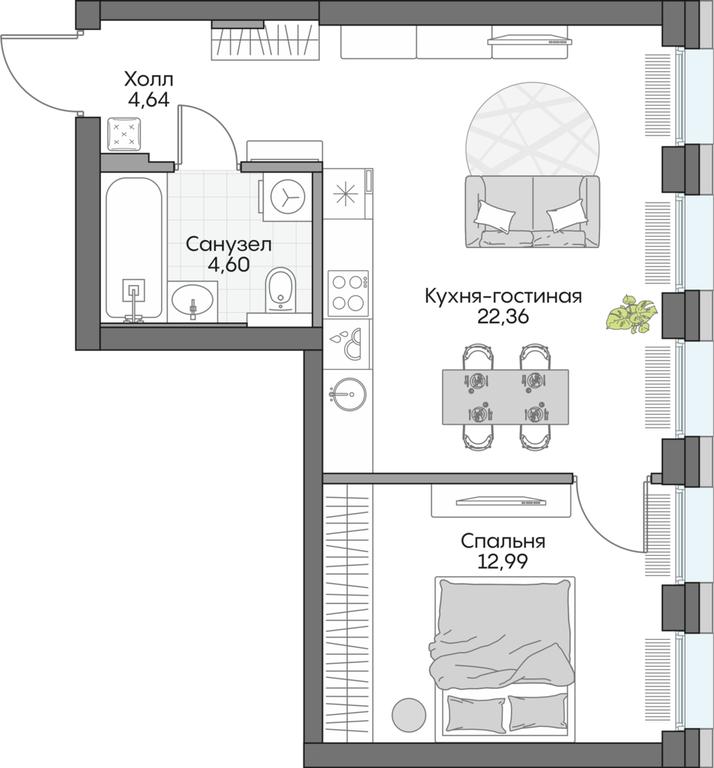 1-BD Apartment Sale, 44.02 sq. m. at Dom na naberezhnoy INSIDER (Insayder), Avtozavodskaya Street, Moscow, Russia #2 1-BD Apartment Sale, 44.02 sq. m. at Dom na naberezhnoy INSIDER (Insayder), Avtozavodskaya Street, Moscow, Russia #2