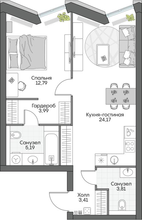1-BD Apartment Sale, 52.72平方米 at Dom na naberezhnoy INSIDER (Insayder), Avtozavodskaya Street, Moscow, Russia #1 1-BD Apartment Sale, 52.72平方米 at Dom na naberezhnoy INSIDER (Insayder), Avtozavodskaya Street, Moscow, Russia #1