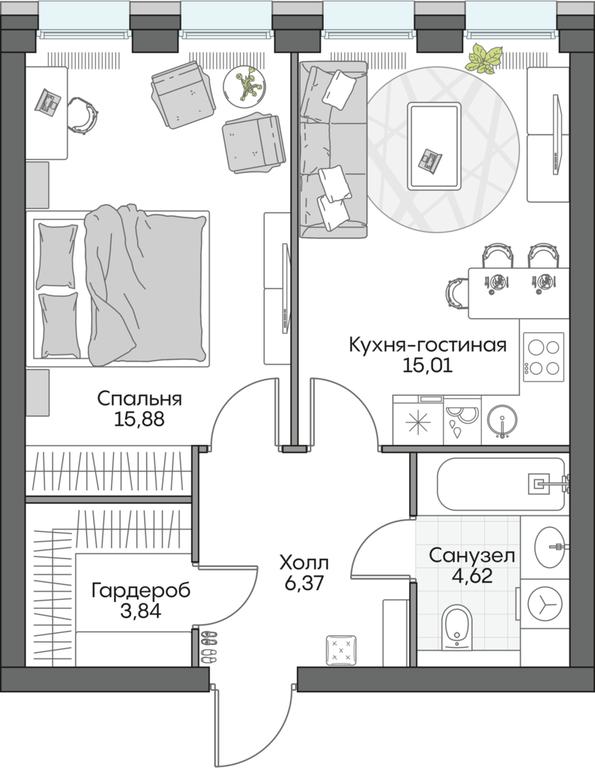 1-BD Apartment Sale, 46.16 sq. m. at Dom na naberezhnoy INSIDER (Insayder), Avtozavodskaya Street, Moscow, Russia #1 1-BD Apartment Sale, 46.16 sq. m. at Dom na naberezhnoy INSIDER (Insayder), Avtozavodskaya Street, Moscow, Russia #1