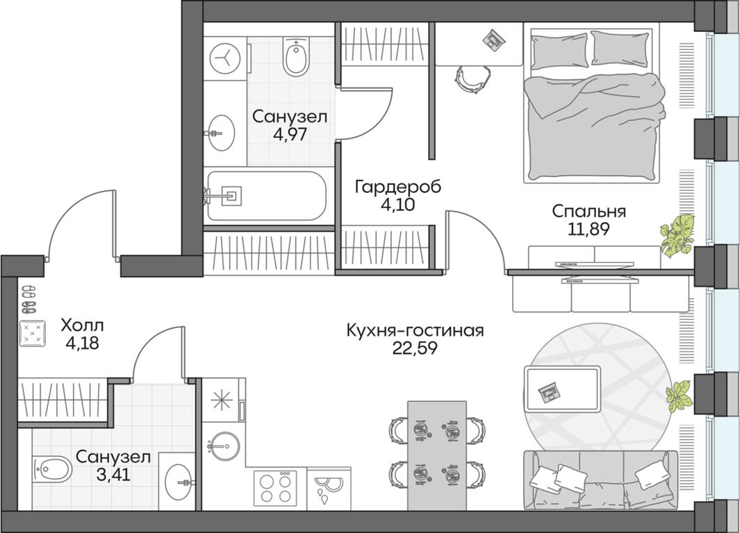 1-BD Apartment Sale, 51.23 sq. m. at Dom na naberezhnoy INSIDER (Insayder), Avtozavodskaya Street, Moscow, Russia #1 1-BD Apartment Sale, 51.23 sq. m. at Dom na naberezhnoy INSIDER (Insayder), Avtozavodskaya Street, Moscow, Russia #1