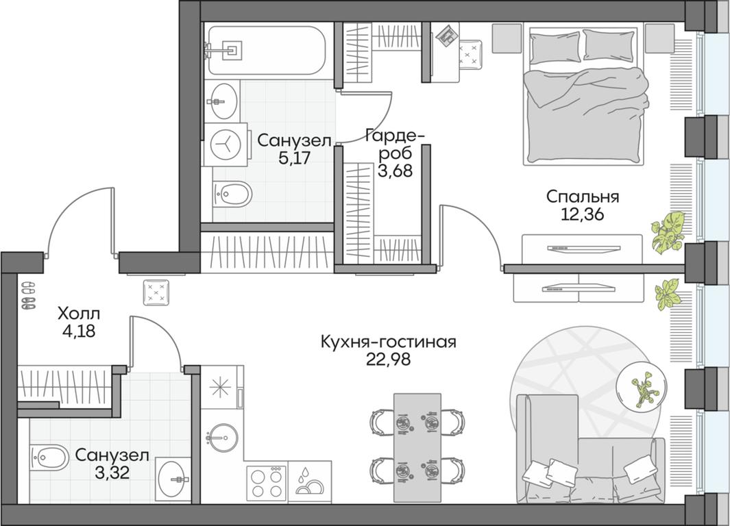 1-BD Apartment Sale, 51.23 sq. m. at Dom na naberezhnoy INSIDER (Insayder), Avtozavodskaya Street, Moscow, Russia #2 1-BD Apartment Sale, 51.23 sq. m. at Dom na naberezhnoy INSIDER (Insayder), Avtozavodskaya Street, Moscow, Russia #2