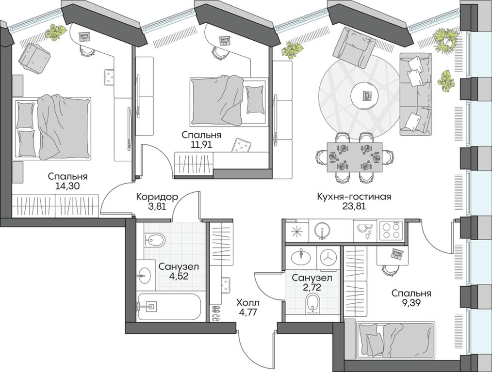 3-BD Apartment Sale, 75.25 sq. m. at Dom na naberezhnoy INSIDER (Insayder), Avtozavodskaya Street, Moscow, Russia #1