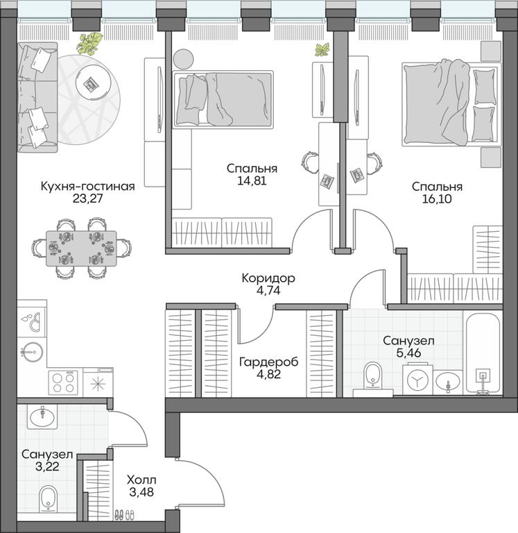 2-BD Apartment Sale, 74.8 sq. m. at Dom na naberezhnoy INSIDER (Insayder), Avtozavodskaya Street, Moscow, Russia #2