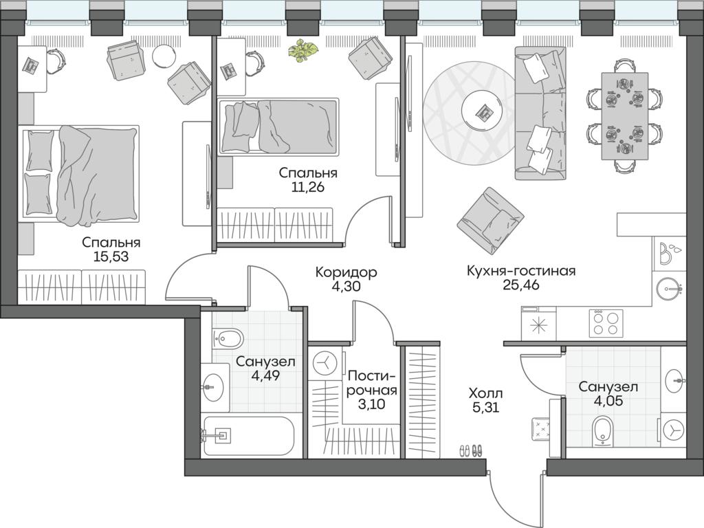 2-BD Apartment Sale, 73.32 sq. m. at Dom na naberezhnoy INSIDER (Insayder), Avtozavodskaya Street, Moscow, Russia #1 2-BD Apartment Sale, 73.32 sq. m. at Dom na naberezhnoy INSIDER (Insayder), Avtozavodskaya Street, Moscow, Russia #1