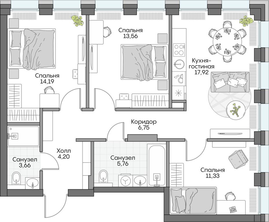 3-BD Apartment Sale, 75.59 sq. m. at Dom na naberezhnoy INSIDER (Insayder), Avtozavodskaya Street, Moscow, Russia #2 3-BD Apartment Sale, 75.59 sq. m. at Dom na naberezhnoy INSIDER (Insayder), Avtozavodskaya Street, Moscow, Russia #2
