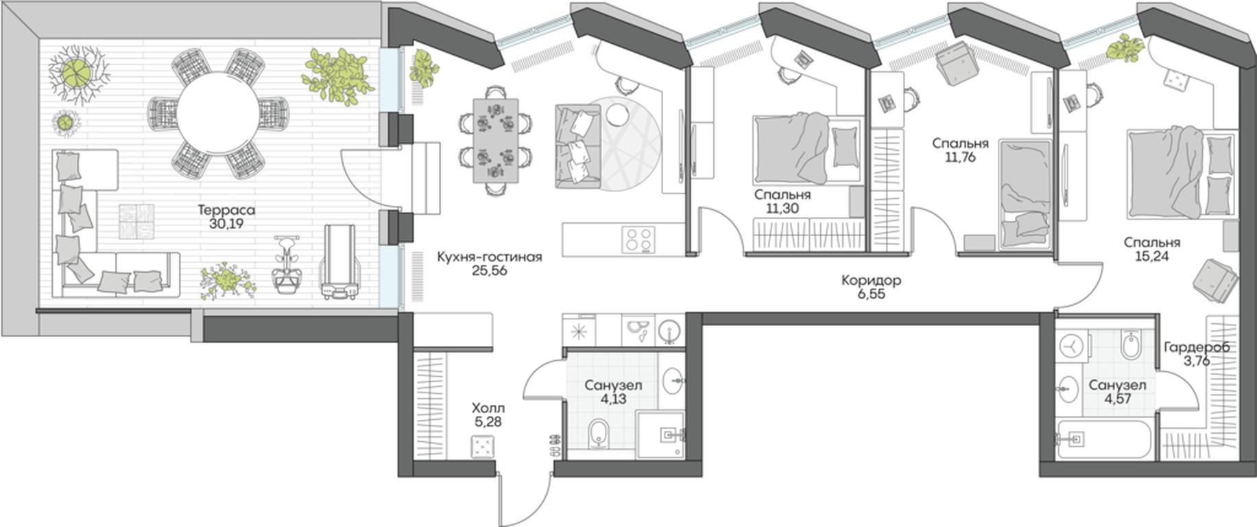 3-BD Apartment Sale, 118.73 sq. m. at Dom na naberezhnoy INSIDER (Insayder), Avtozavodskaya Street, Moscow, Russia #1