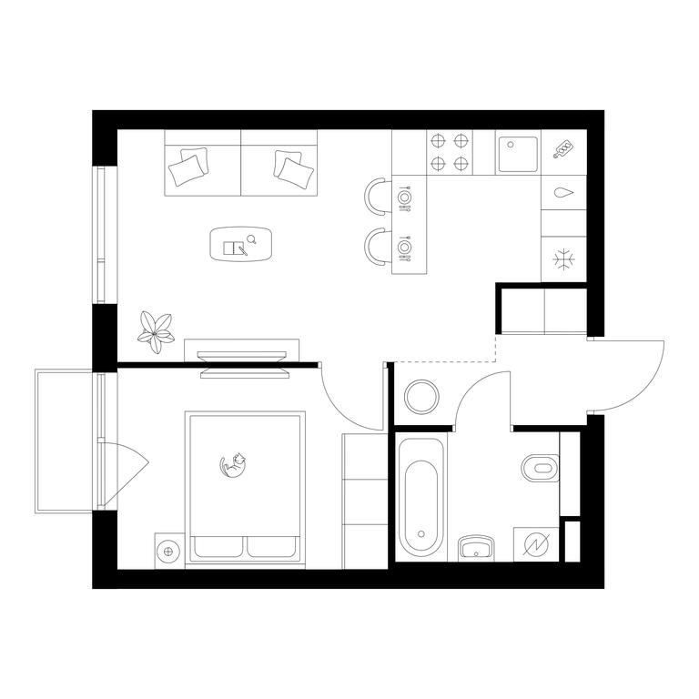 1-BD Apartment Sale, 34.1 sq. m. at Losinoostrovskiy Park, Otkrytoye Highway, 18Ас11, Moscow, Russia #1