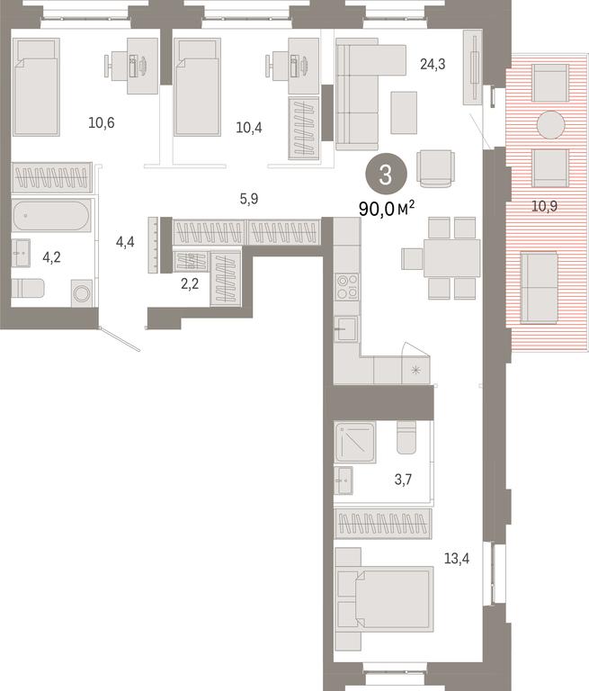 3-BD Apartment Sale, 90 sq. m. at Kvartal Metronom, Tagilskaya Street, Moscow, Russia #1 3-BD Apartment Sale, 90 sq. m. at Kvartal Metronom, Tagilskaya Street, Moscow, Russia #1