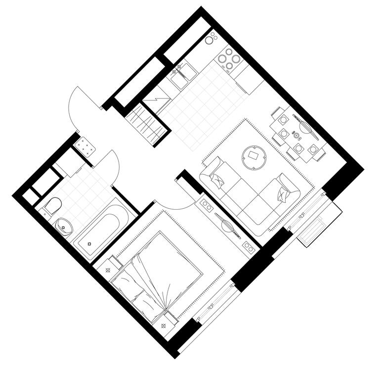 Apartment Sale, 36.9 sq. m. at Rezidentsii Skolkovo, Kashtanovaya ulitsa, 1, rabochiy posyolok Zarechye, Odintsovskiy City District, Moscow Region, Russia #1