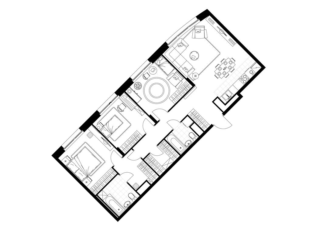 3-BD Apartment Sale, 85.4 sq. m. at Rezidentsii Skolkovo, Kashtanovaya ulitsa, 1, rabochiy posyolok Zarechye, Odintsovskiy City District, Moscow Region, Russia #1