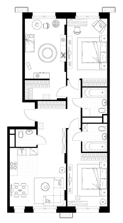 3-BD Apartment Sale, 96.8 sq. m. at Rezidentsii Skolkovo, Kashtanovaya ulitsa, 1, rabochiy posyolok Zarechye, Odintsovskiy City District, Moscow Region, Russia #1