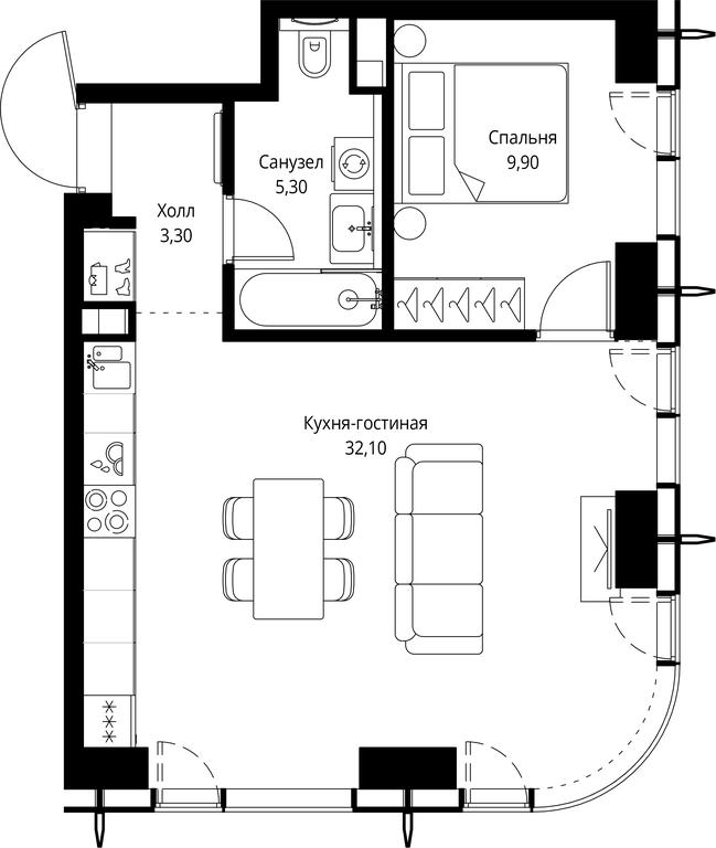 1-BD Apartment Sale, 50.6 sq. m. at City Bay, Volokolamskoye Highway, 95с3, Moscow, Russia #1 1-BD Apartment Sale, 50.6 sq. m. at City Bay, Volokolamskoye Highway, 95с3, Moscow, Russia #1