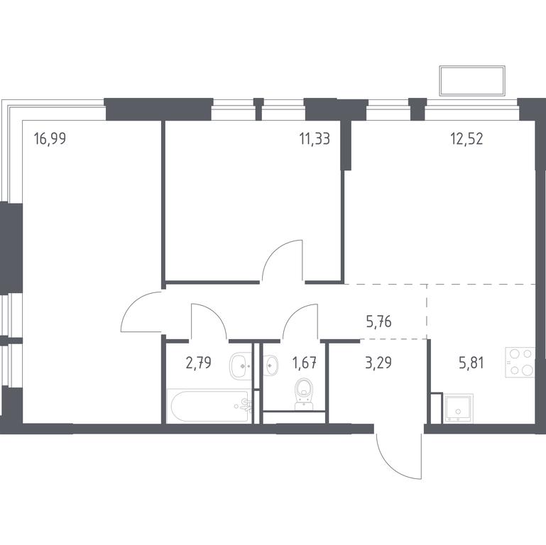 1-BD Apartment Sale, 60.16 sq. m. at Novoe Vidnoe, Kalinovka Village, Leninskiy City District, Moscow Region, Russia #1 1-BD Apartment Sale, 60.16 sq. m. at Novoe Vidnoe, Kalinovka Village, Leninskiy City District, Moscow Region, Russia #1