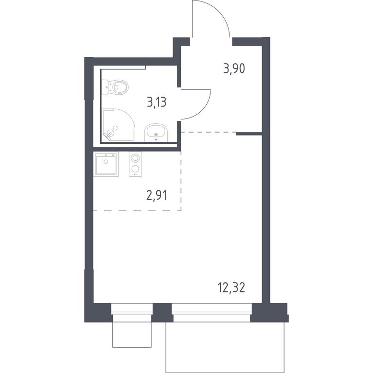 Apartment Sale, 22.26平方米 at Novoe Vnukovo, kvartal № 38, Kokoshkino Settlement, Moscow, Russia #1