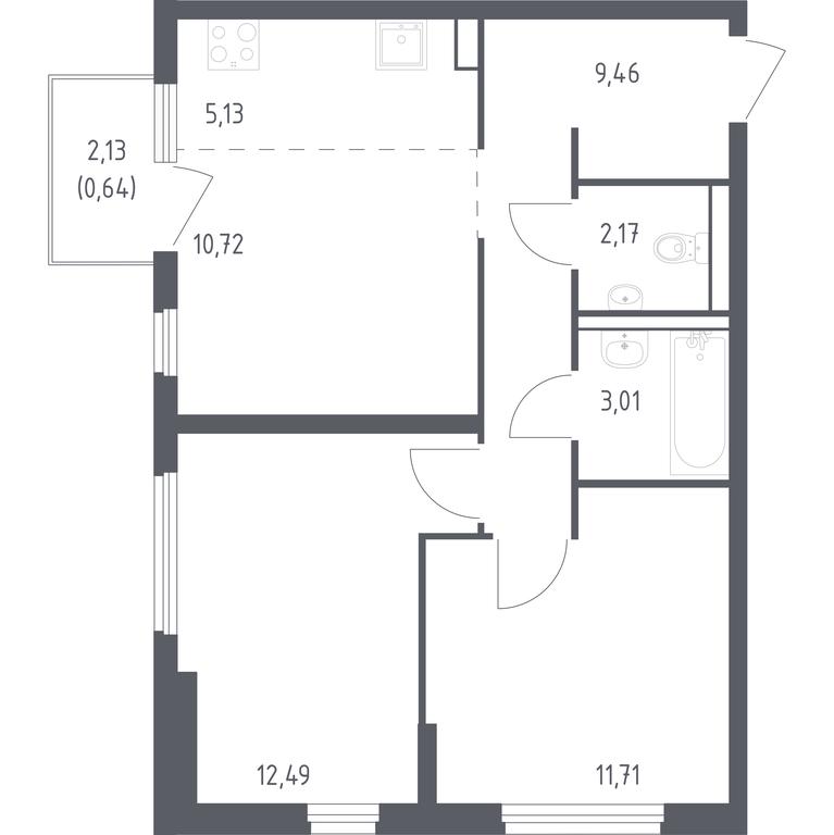 1-BD Apartment Sale, 55.33 sq. m. at Ostafevo, Ostafyevskoe Highway, 12к1, Ryazanovskoe Settlement, Moscow, Russia #1 1-BD Apartment Sale, 55.33 sq. m. at Ostafevo, Ostafyevskoe Highway, 12к1, Ryazanovskoe Settlement, Moscow, Russia #1