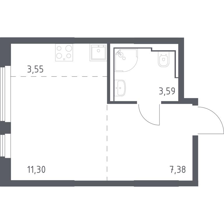 Продажа квартиры, 25,82 м² в ЖК «Остафьево», Остафьевское шоссе, 12к1, поселение Рязановское, Москва, Россия #1