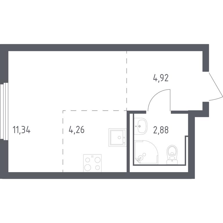 Apartment Sale, 23.4 sq. m. at Ostafevo, Ostafyevskoe Highway, 12к1, Ryazanovskoe Settlement, Moscow, Russia #1
