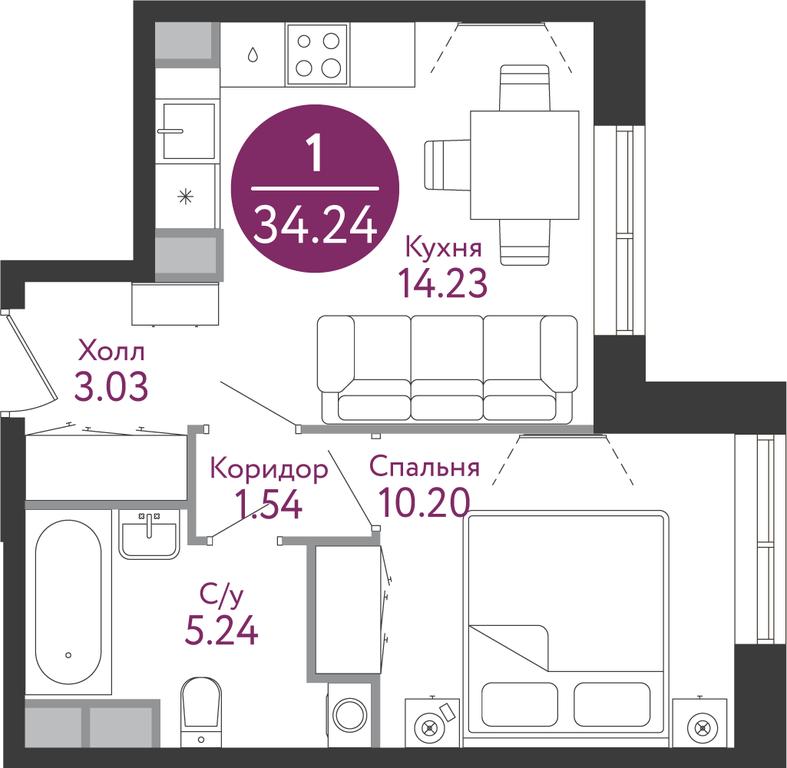 Apartment Sale, 34.9平方米 at Russian Design District (Rashen Dizayn Distrikt), Vatutinki Settlement, Desyonovskoye Settlement, Moscow, Russia #1 Apartment Sale, 34.9平方米 at Russian Design District (Rashen Dizayn Distrikt), Vatutinki Settlement, Desyonovskoye Settlement, Moscow, Russia #1