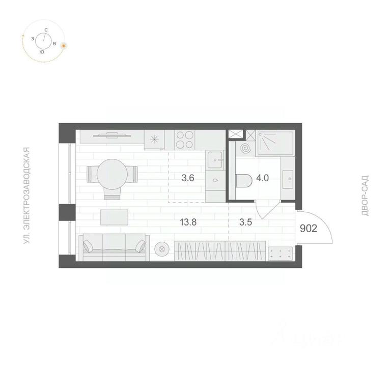 Apartment Sale, 24.9 sq. m. at ARTEL (Artel), Elektrozavodskaya Street, Moscow, Russia #1