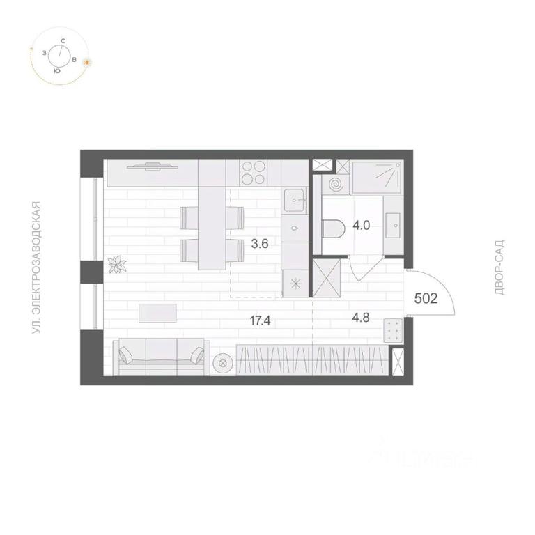 Apartment Sale, 29.8 sq. m. at ARTEL (Artel), Elektrozavodskaya Street, Moscow, Russia #1