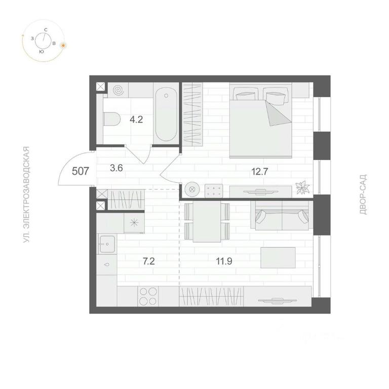Apartment Sale, 39.6 sq. m. at ARTEL (Artel), Elektrozavodskaya Street, Moscow, Russia #1