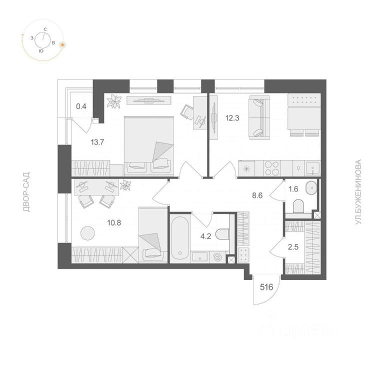 1-BD Apartment Sale, 53.9 sq. m. at ARTEL (Artel), Elektrozavodskaya Street, Moscow, Russia #1 1-BD Apartment Sale, 53.9 sq. m. at ARTEL (Artel), Elektrozavodskaya Street, Moscow, Russia #1