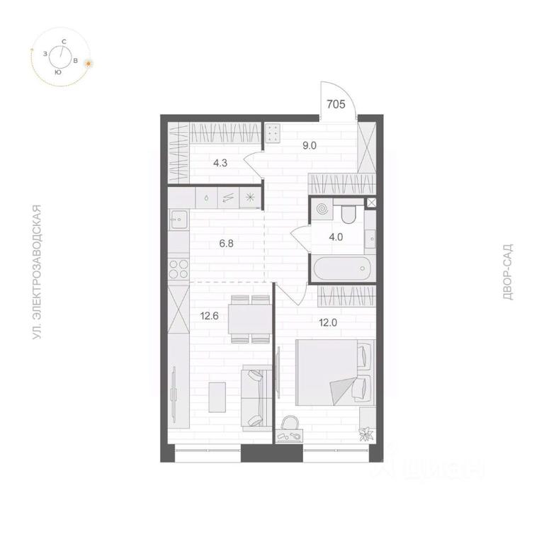 Apartment Sale, 48.7 sq. m. at ARTEL (Artel), Elektrozavodskaya Street, Moscow, Russia #1