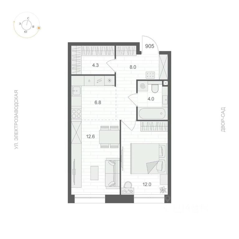 Apartment Sale, 47.7 sq. m. at ARTEL (Artel), Elektrozavodskaya Street, Moscow, Russia #1