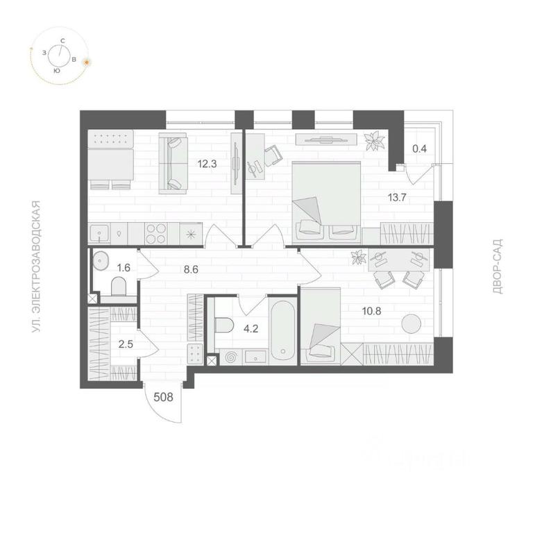 1-BD Apartment Sale, 53.9 sq. m. at ARTEL (Artel), Elektrozavodskaya Street, Moscow, Russia #1 1-BD Apartment Sale, 53.9 sq. m. at ARTEL (Artel), Elektrozavodskaya Street, Moscow, Russia #1