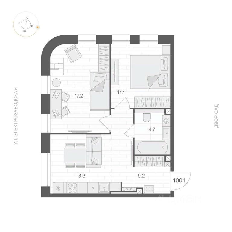 1-BD Apartment Sale, 50.5 sq. m. at ARTEL (Artel), Elektrozavodskaya Street, Moscow, Russia #1 1-BD Apartment Sale, 50.5 sq. m. at ARTEL (Artel), Elektrozavodskaya Street, Moscow, Russia #1