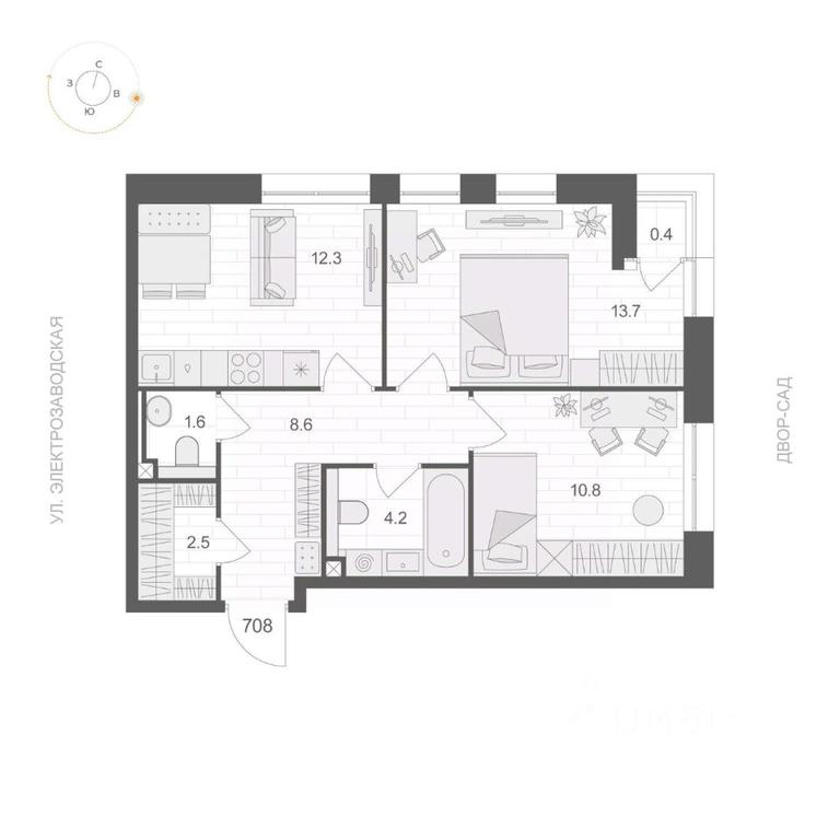 1-BD Apartment Sale, 53.9 sq. m. at ARTEL (Artel), Elektrozavodskaya Street, Moscow, Russia #1 1-BD Apartment Sale, 53.9 sq. m. at ARTEL (Artel), Elektrozavodskaya Street, Moscow, Russia #1