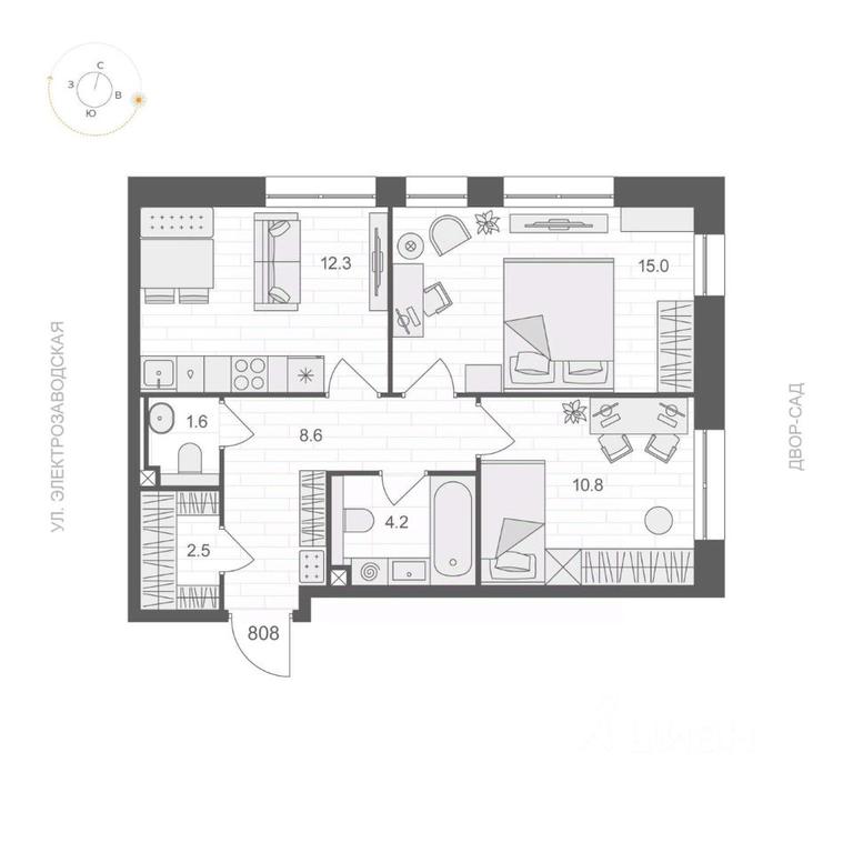 1-BD Apartment Sale, 55 sq. m. at ARTEL (Artel), Elektrozavodskaya Street, Moscow, Russia #1 1-BD Apartment Sale, 55 sq. m. at ARTEL (Artel), Elektrozavodskaya Street, Moscow, Russia #1