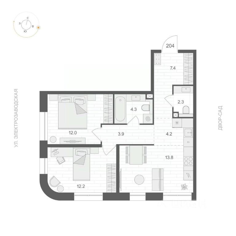1-BD Apartment Sale, 60.1 sq. m. at ARTEL (Artel), Elektrozavodskaya Street, Moscow, Russia #1 1-BD Apartment Sale, 60.1 sq. m. at ARTEL (Artel), Elektrozavodskaya Street, Moscow, Russia #1