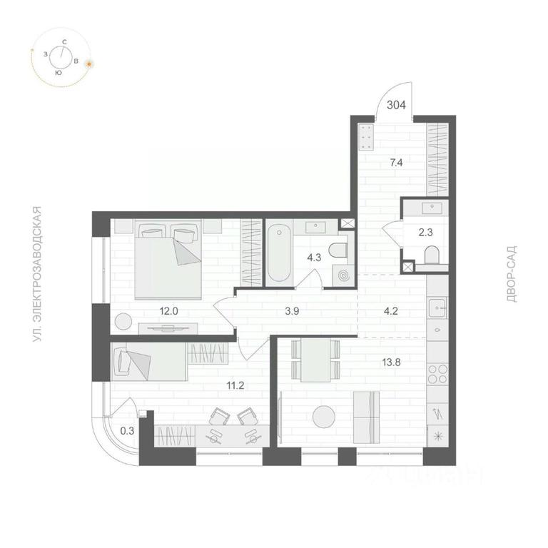 1-BD Apartment Sale, 59.25 sq. m. at ARTEL (Artel), Elektrozavodskaya Street, Moscow, Russia #1 1-BD Apartment Sale, 59.25 sq. m. at ARTEL (Artel), Elektrozavodskaya Street, Moscow, Russia #1