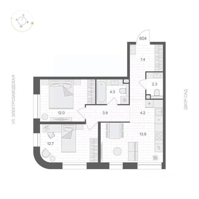 1-BD Apartment Sale, 60.6 sq. m. at ARTEL (Artel), Elektrozavodskaya Street, Moscow, Russia #1 1-BD Apartment Sale, 60.6 sq. m. at ARTEL (Artel), Elektrozavodskaya Street, Moscow, Russia #1