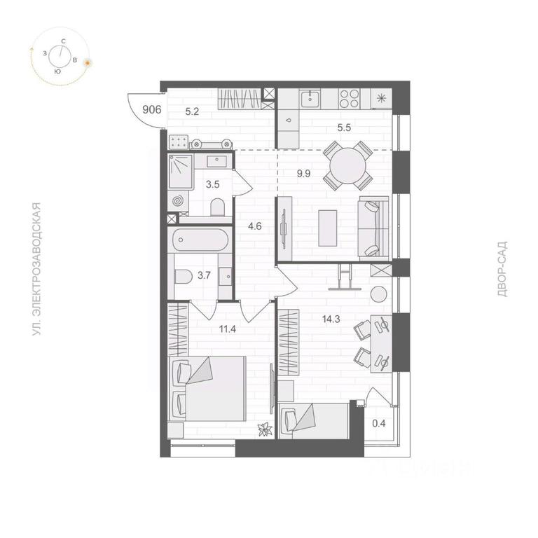 1-BD Apartment Sale, 58.3 sq. m. at ARTEL (Artel), Elektrozavodskaya Street, Moscow, Russia #1 1-BD Apartment Sale, 58.3 sq. m. at ARTEL (Artel), Elektrozavodskaya Street, Moscow, Russia #1