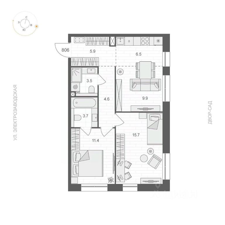 1-BD Apartment Sale, 61.2 sq. m. at ARTEL (Artel), Elektrozavodskaya Street, Moscow, Russia #1 1-BD Apartment Sale, 61.2 sq. m. at ARTEL (Artel), Elektrozavodskaya Street, Moscow, Russia #1