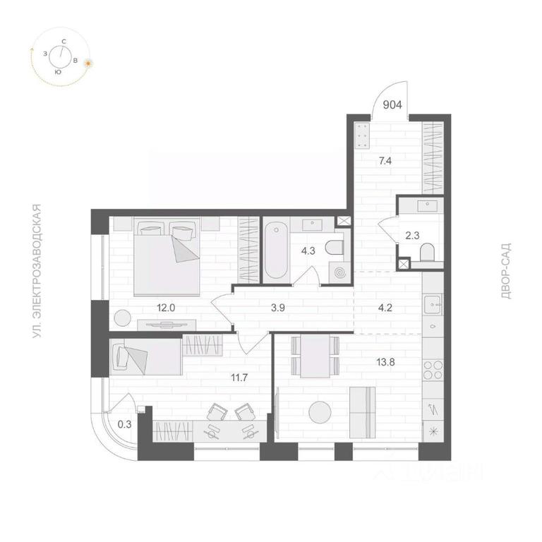 1-BD Apartment Sale, 59.75 sq. m. at ARTEL (Artel), Elektrozavodskaya Street, Moscow, Russia #1 1-BD Apartment Sale, 59.75 sq. m. at ARTEL (Artel), Elektrozavodskaya Street, Moscow, Russia #1