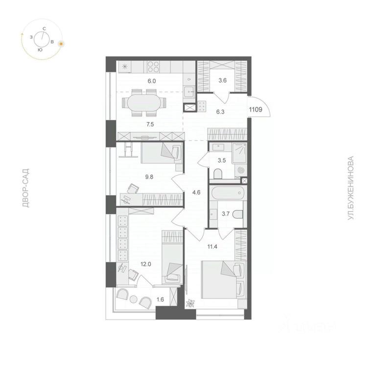 2-BD Apartment Sale, 69.2 sq. m. at ARTEL (Artel), Elektrozavodskaya Street, Moscow, Russia #1 2-BD Apartment Sale, 69.2 sq. m. at ARTEL (Artel), Elektrozavodskaya Street, Moscow, Russia #1