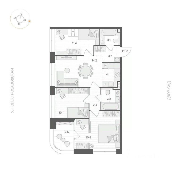 2-BD Apartment Sale, 70.05 sq. m. at ARTEL (Artel), Elektrozavodskaya Street, Moscow, Russia #1
