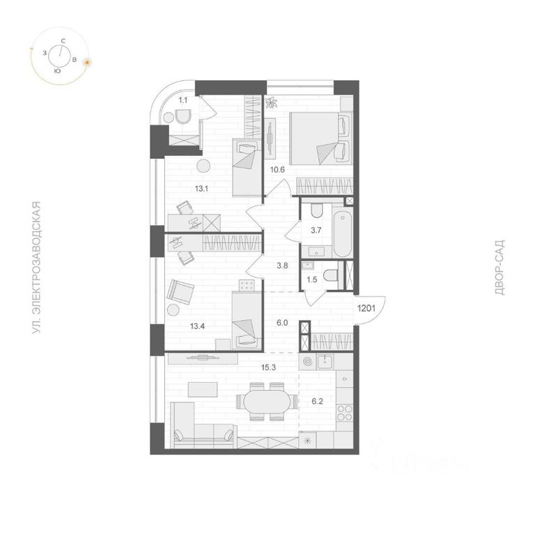 2-BD Apartment Sale, 74.15 sq. m. at ARTEL (Artel), Elektrozavodskaya Street, Moscow, Russia #1 2-BD Apartment Sale, 74.15 sq. m. at ARTEL (Artel), Elektrozavodskaya Street, Moscow, Russia #1