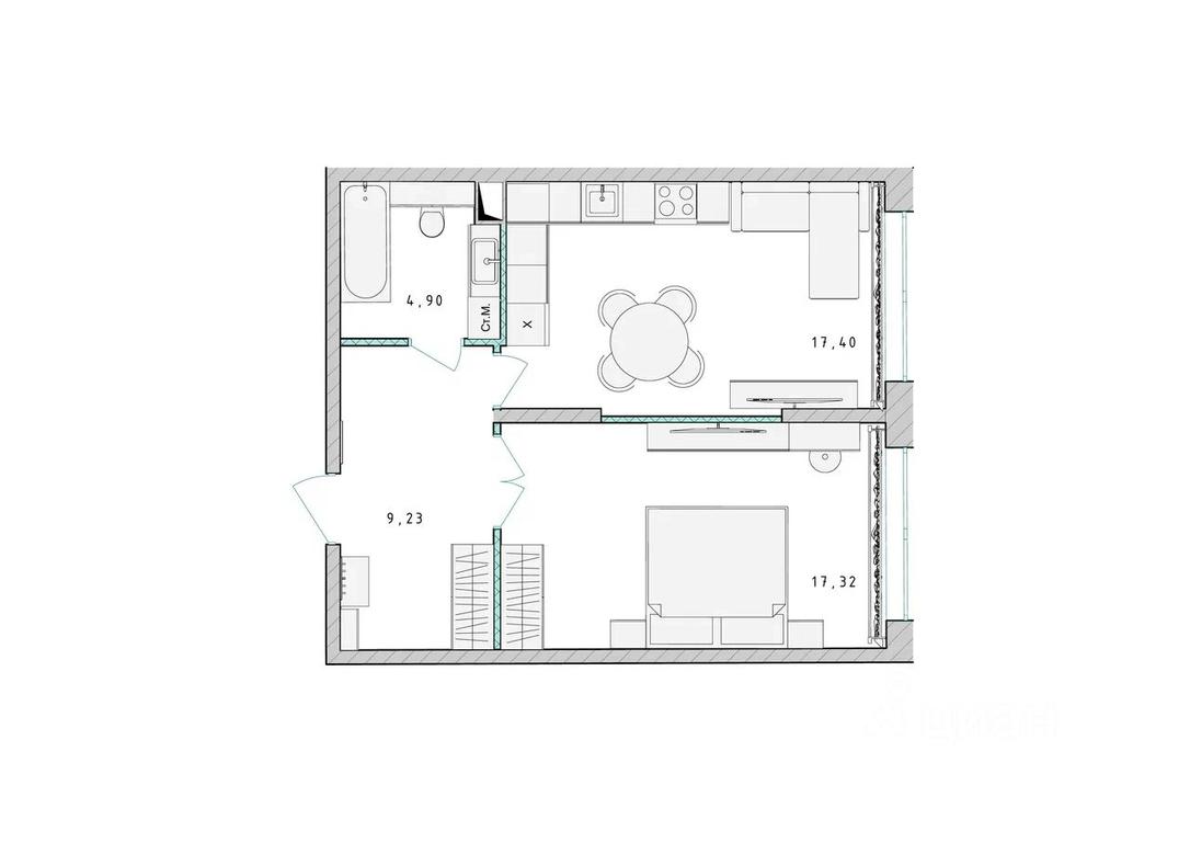 Apartment Sale, 48.7平方米 at Serebro, Yaroslavskoye shosse, Pushkino, Moscow Region, Russia #1